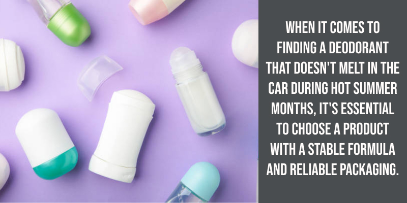 When it comes to finding a deodorant that doesn't melt in the car during hot summer months, it's essential to choose a product with a stable formula and reliable packaging.