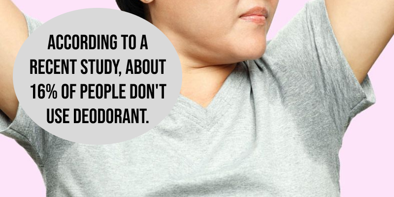 According to a recent study, about 16% of people don't use deodorant.